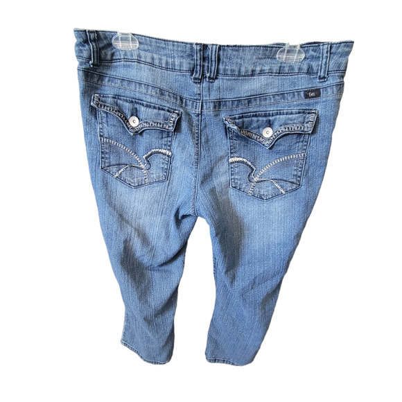 Women L.E.I. Ashley Low rise Junior Jeans Size 13 Stitched pockets Straight Leg - Picture 2 of 11